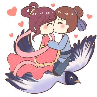 牛郎与织女坐喜鹊