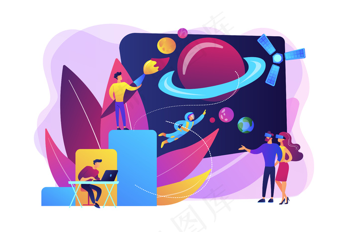 Vr空间探索插图eps,ai矢量模版下载