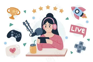 手绘游戏流光概念元素