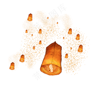 红色中秋节中秋灯笼孔明灯传统习