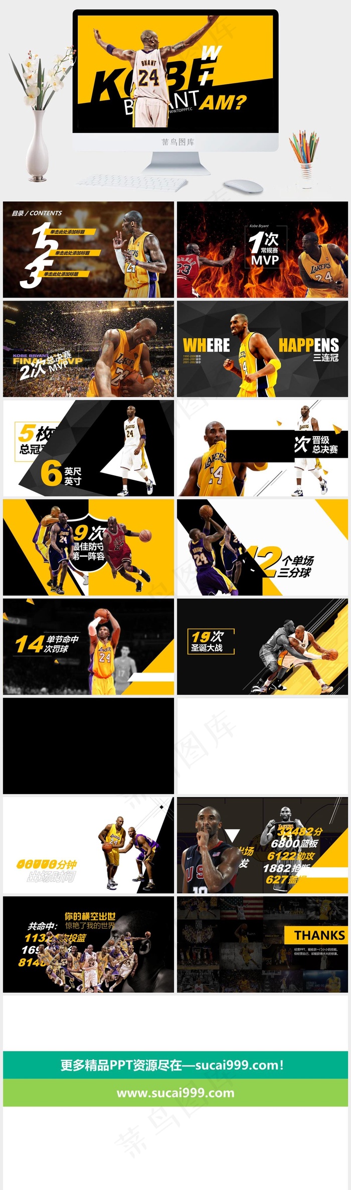 黄色黑色营销活泼PPT模板