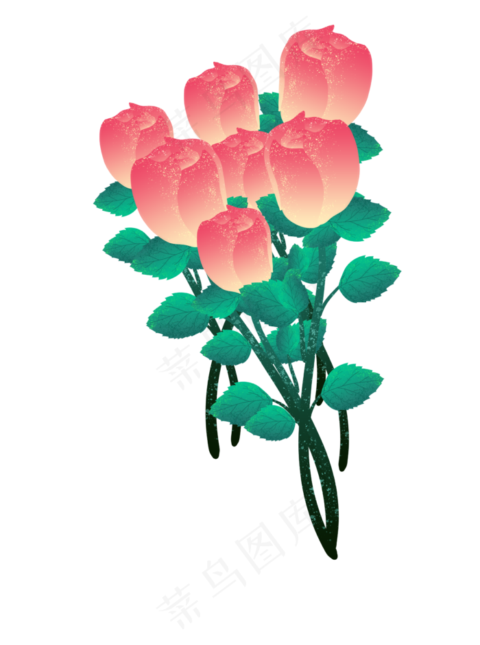 七夕玫瑰花情人节礼物植物(2395X3213(DPI:300))psd模版下载
