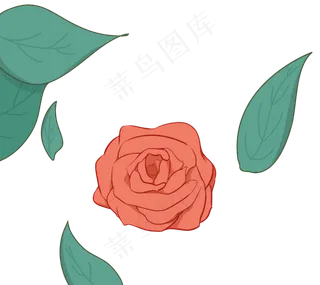 手绘七夕情人节玫瑰花