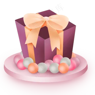 紫色蝴蝶结礼物盒