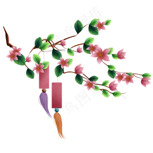 桃花树和许愿纸