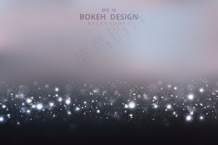 夏季背景上纯白色闪光图案艺术品的(bokeh)散景设计。