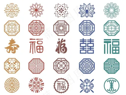 中国风底纹窗格