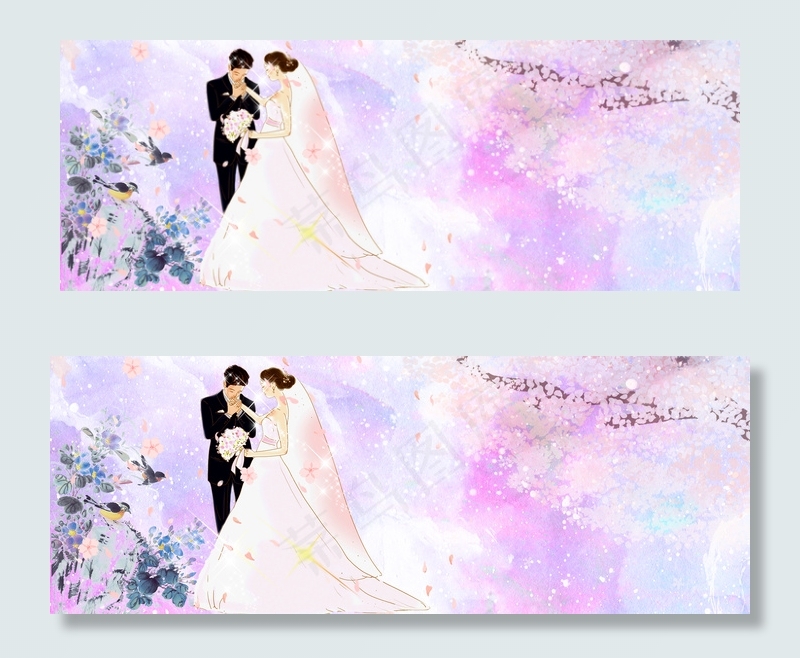 浪漫情侣banner(1900*700px 	       )psd模版下载