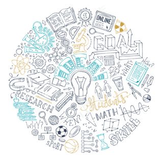 科学研究用品设备实验室涂鸦元素和符号