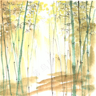 茂密的竹林水墨画PNG免抠素材 茂密的竹林水墨画PNG免抠素材