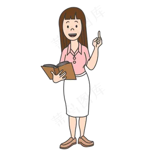 手绘矢量夏日教师节卡通老师人物