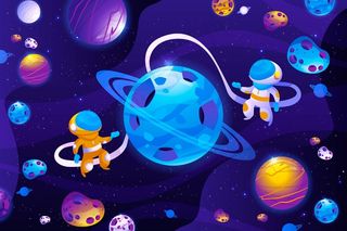 卡通彩色银河背景