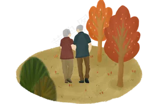 重阳节暮年人物夫妻