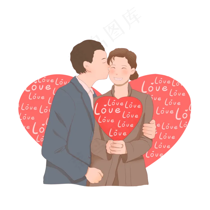 爱心情侣(2000X2000(DPI:300))psd模版下载
