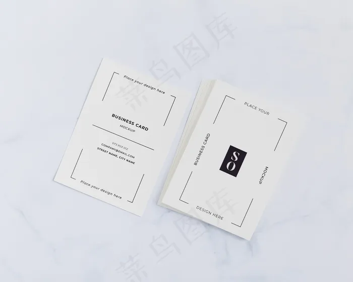 顶视图名片模型样机psd模版下载