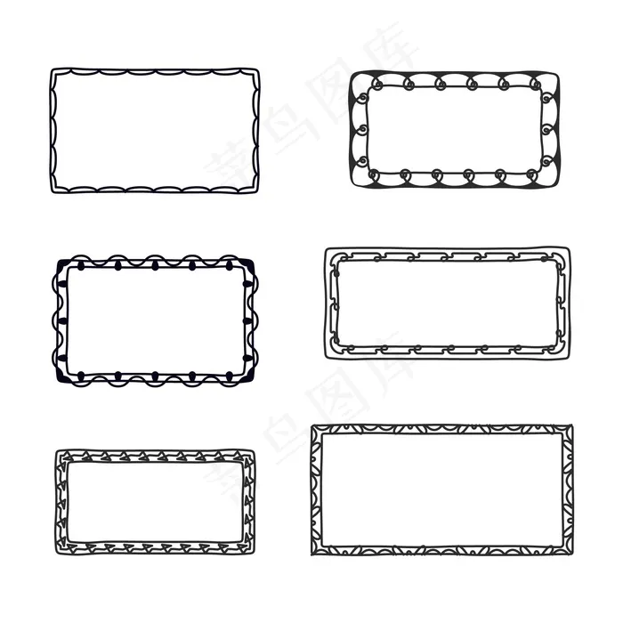 手绘装饰框系列eps,ai矢量模版下载