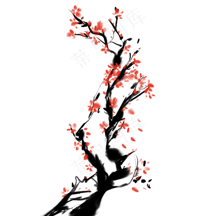 水墨梅花梅花树