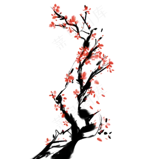 水墨梅花梅花树