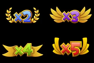 设置在线赌场的奖金号码。比赛的金奖。带丝带的奖励图标。