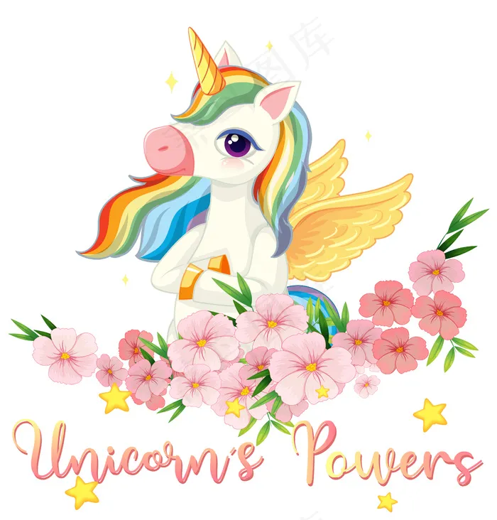 白色背景上的独角兽电源标志eps,ai矢量模版下载