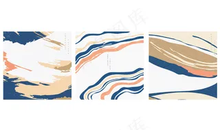 东方风格的抽象背景。日本图案的几何线条。波浪形元素。大理石布局设计。