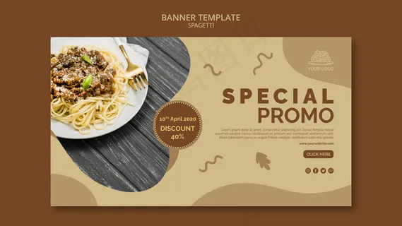 意大利食品横幅banner模板概念