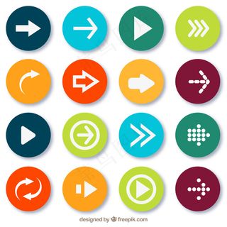 圆形背景的白色箭头包