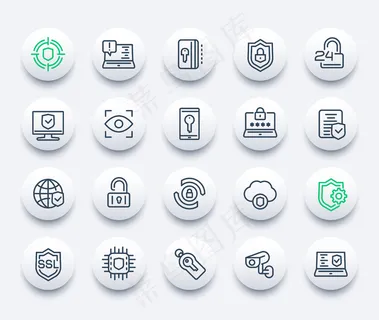 安全和保护图标集