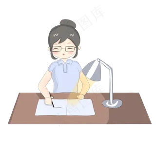 教师节手绘老师深夜批改作业