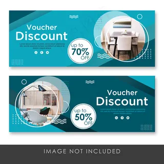 优惠券折扣最佳家具蓝色收集模板