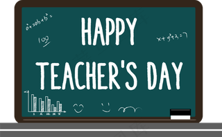 教师感恩字体清新黑板