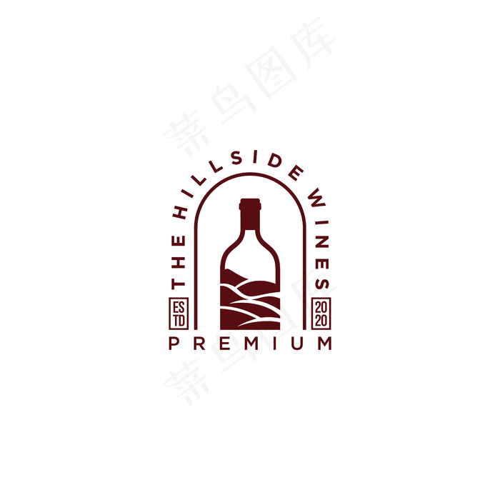时尚葡萄酒标志图标设计eps,ai矢量模版下载