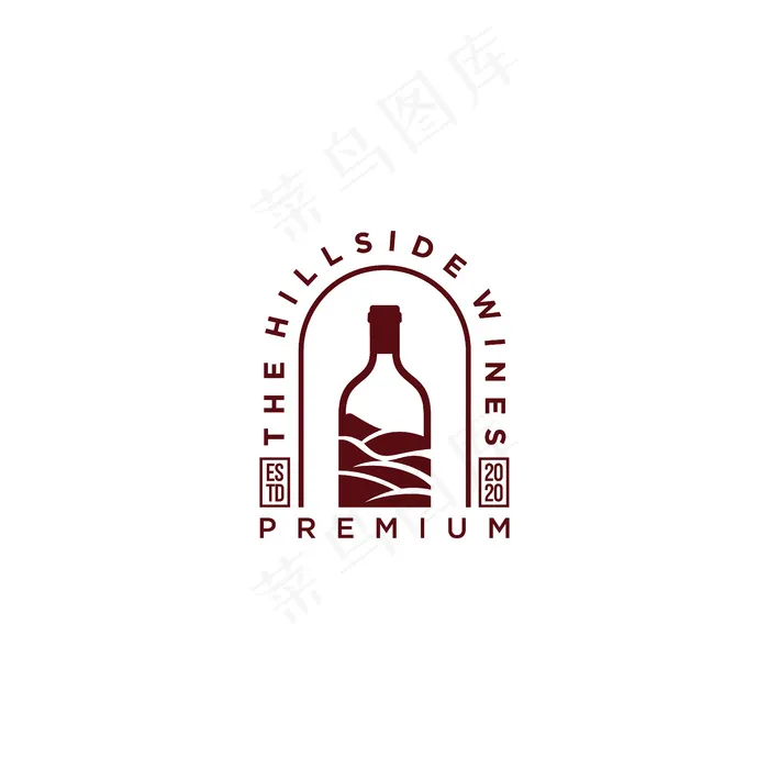 时尚葡萄酒标志图标设计eps,ai矢量模版下载