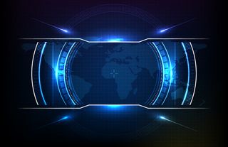 圆形未来技术用户界面的抽象背景