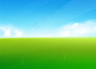 春田自然背景以绿草景观、云朵、天空为主。