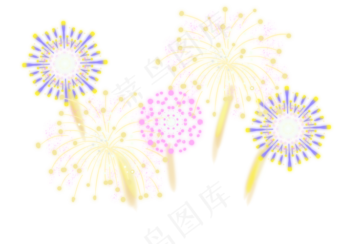 新年春节绽放烟花(2800X2000(DPI:300))psd模版下载