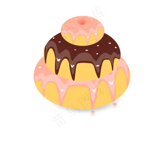 三个甜甜圈元素免扣