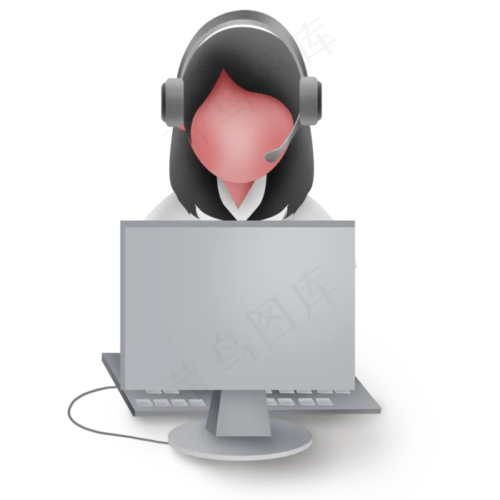 客服和电脑(2000X2000(DPI:300))psd模版下载