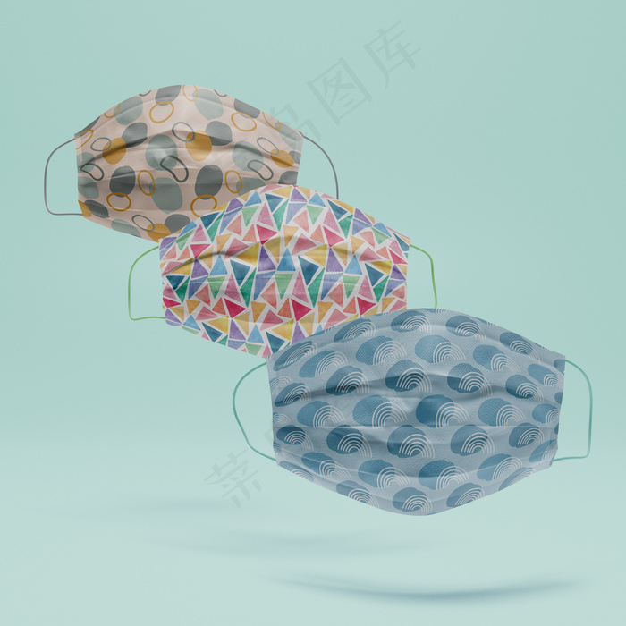 带实物模型样机的口罩系列