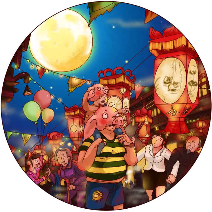 中秋合家团圆(2000X2000(DPI:150))psd模版下载