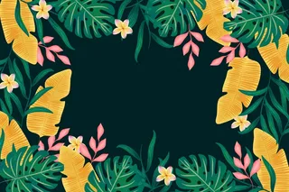 用于缩放的热带树叶背景