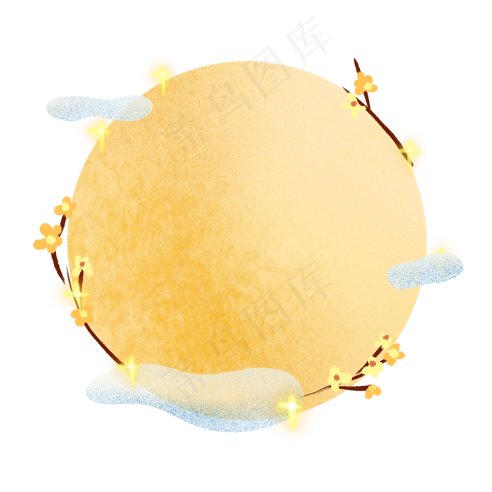 中秋月亮边框(2048X2048(DPI:300))psd模版下载