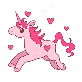 手绘情人节独角兽