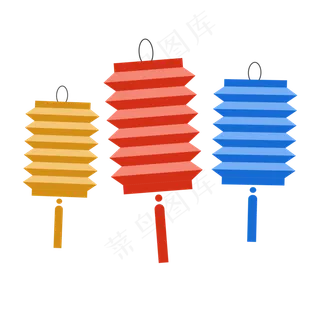 彩色中秋节花灯