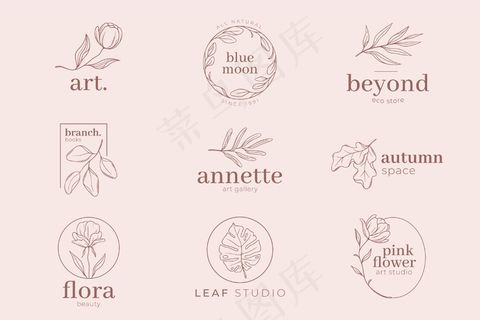 粉红色粉彩背景和标志模板