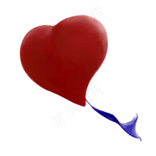 七夕心形气球飘带