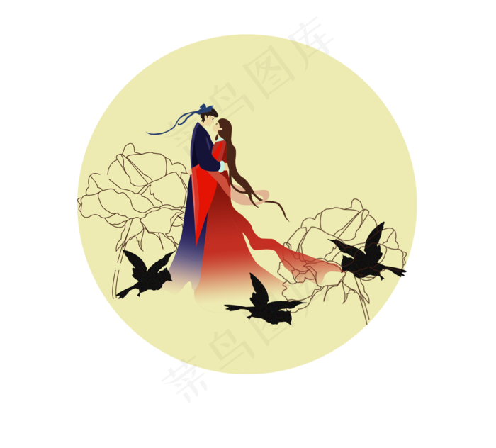 七夕情人节古风唯美情侣