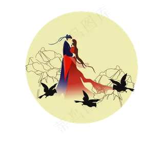 七夕情人节古风唯美情侣