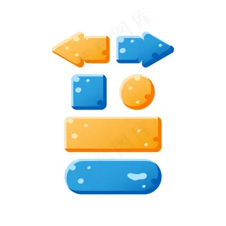 一套搞笑的休闲2d游戏ui按钮