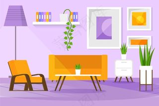 家庭内部-视频会议的背景